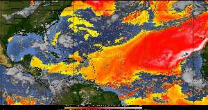 Météo tropicale : Air sec et densité de poussière dans l'air.