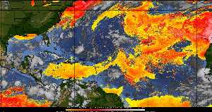Météo tropicale : Air sec et densité de poussière dans l'air.