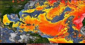 Météo tropicale : Air sec et densité de poussière dans l'air.