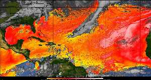 Météo tropicale : Air sec et densité de poussière dans l'air.