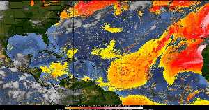 Météo tropicale : Air sec et densité de poussière dans l'air.
