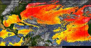 Météo tropicale : Air sec et densité de poussière dans l'air.