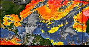 Météo tropicale : Air sec et densité de poussière dans l'air.