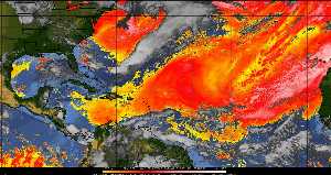 Météo tropicale : Air sec et densité de poussière dans l'air.