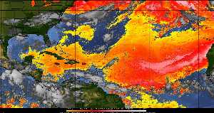 Météo tropicale : Air sec et densité de poussière dans l'air.