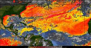 Météo tropicale : Air sec et densité de poussière dans l'air.
