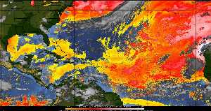 Météo tropicale : Air sec et densité de poussière dans l'air.