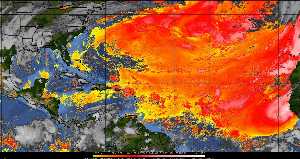 Météo tropicale : Air sec et densité de poussière dans l'air.