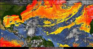 Météo tropicale : Air sec et densité de poussière dans l'air.