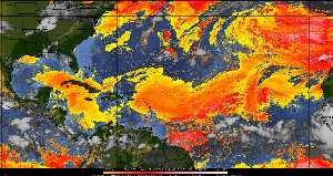 Météo tropicale : Air sec et densité de poussière dans l'air.