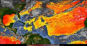 Météo tropicale : Air sec et densité de poussière dans l'air.