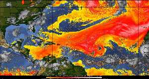 Météo tropicale : Air sec et densité de poussière dans l'air.