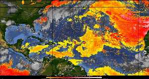 Météo tropicale : Air sec et densité de poussière dans l'air.