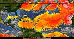 Météo tropicale : Air sec et densité de poussière dans l'air.