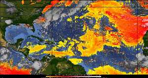 Météo tropicale : Air sec et densité de poussière dans l'air.