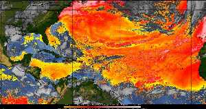 Météo tropicale : Air sec et densité de poussière dans l'air.