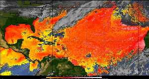 Météo tropicale : Air sec et densité de poussière dans l'air.