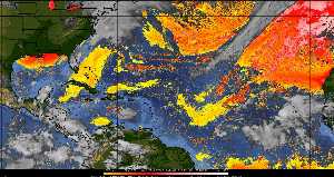Météo tropicale : Air sec et densité de poussière dans l'air.