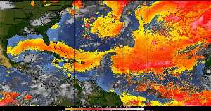Météo tropicale : Air sec et densité de poussière dans l'air.