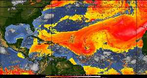Météo tropicale : Air sec et densité de poussière dans l'air.