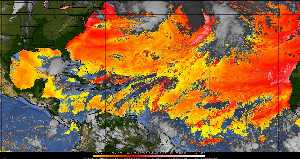 Météo tropicale : Air sec et densité de poussière dans l'air.