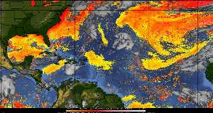 Météo tropicale : Air sec et densité de poussière dans l'air.