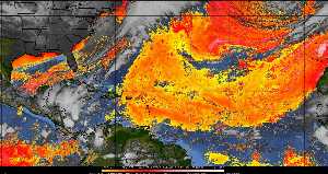Météo tropicale : Air sec et densité de poussière dans l'air.
