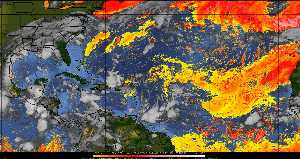 Météo tropicale : Air sec et densité de poussière dans l'air.