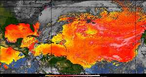 Météo tropicale : Air sec et densité de poussière dans l'air.