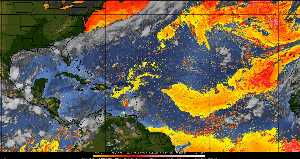 Météo tropicale : Air sec et densité de poussière dans l'air.