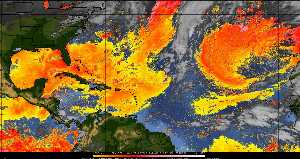 Météo tropicale : Air sec et densité de poussière dans l'air.