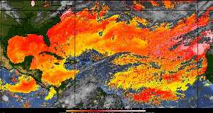 Météo tropicale : Air sec et densité de poussière dans l'air.