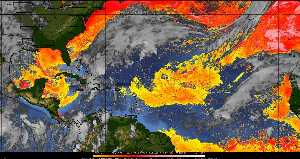 Météo tropicale : Air sec et densité de poussière dans l'air.