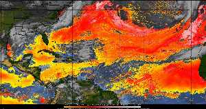 Météo tropicale : Air sec et densité de poussière dans l'air.