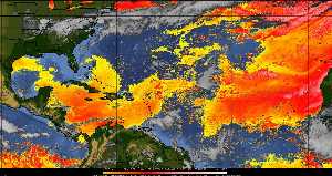 Météo tropicale : Air sec et densité de poussière dans l'air.