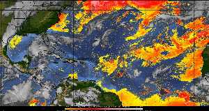 Météo tropicale : Air sec et densité de poussière dans l'air.