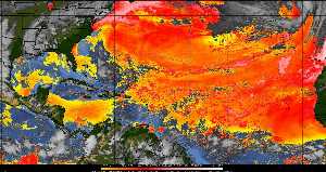 Météo tropicale : Air sec et densité de poussière dans l'air.