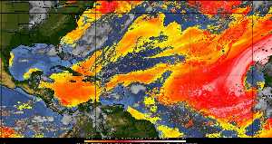 Météo tropicale : Air sec et densité de poussière dans l'air.