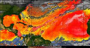 Météo tropicale : Air sec et densité de poussière dans l'air.
