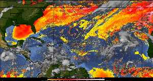 Météo tropicale : Air sec et densité de poussière dans l'air.