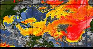 Météo tropicale : Air sec et densité de poussière dans l'air.