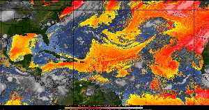 Météo tropicale : Air sec et densité de poussière dans l'air.