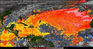 Météo tropicale : Air sec et densité de poussière dans l'air.