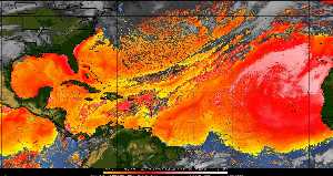 Météo tropicale : Air sec et densité de poussière dans l'air.