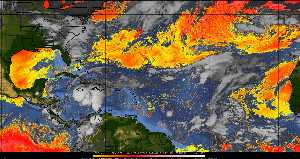Météo tropicale : Air sec et densité de poussière dans l'air.