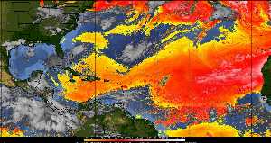 Météo tropicale : Air sec et densité de poussière dans l'air.