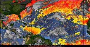 Météo tropicale : Air sec et densité de poussière dans l'air.