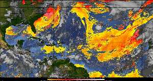 Météo tropicale : Air sec et densité de poussière dans l'air.