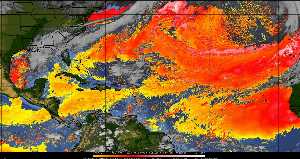 Météo tropicale : Air sec et densité de poussière dans l'air.