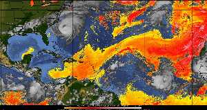 Météo tropicale : Air sec et densité de poussière dans l'air.